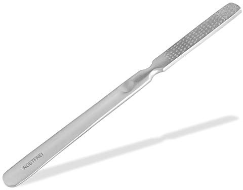 Hornhautentferner Hornhautraspel Hornhautfeile 2-seitig fein/grob 17 cm | Edelstahl Fußfeile für Hornhautentfernung Pediküre und Fußpflege