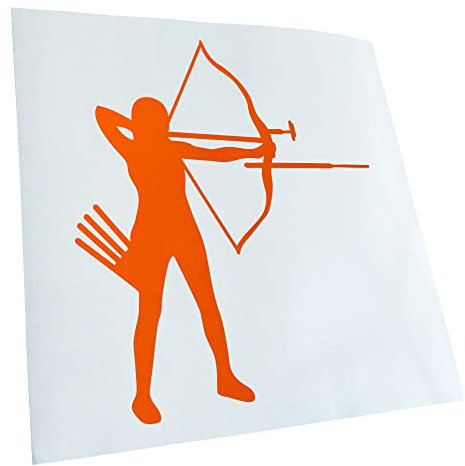 Kiwistar - Autoaufkleber - Bogenschießen Bogensport - orange - 24x21cm - Heckscheibe Auto Aufkleber wetterfest für Kfz LKW Mofa Truck - Sticker außen selbstklebend Tuning Zubehör für Fenster Fahrzeug