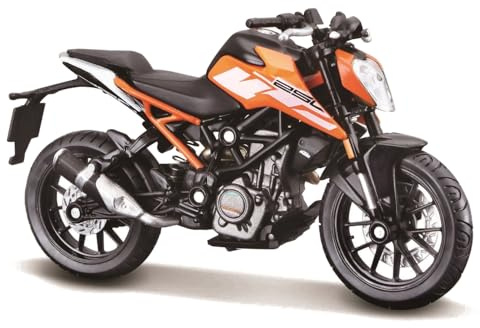 Bburago - KTM 250 Duke, 1:18 Scale Diecast Motorcycle, Detailed Replica with Orange/Black Livery, Sporty Design, Official KTM Licence, Recommended Age 3+ Years