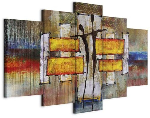B&D XXL - Akustikbild Akustikschaumstoff, 225x112 cm, 5-teilig, Wohnzimmer | Verbessert Raumakustik, reduziert Hall, ideal fürs Büro oder Wohnzimmer, hochwertige Verarbeitung, schnelle Montage, stilvoll