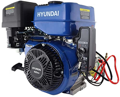 Hyundai 420cc 14hp 25mm Electric-Start Horizontal Straight Shaft Petrol Engine, 4-Stroke, OHV with 2 Year Warranty