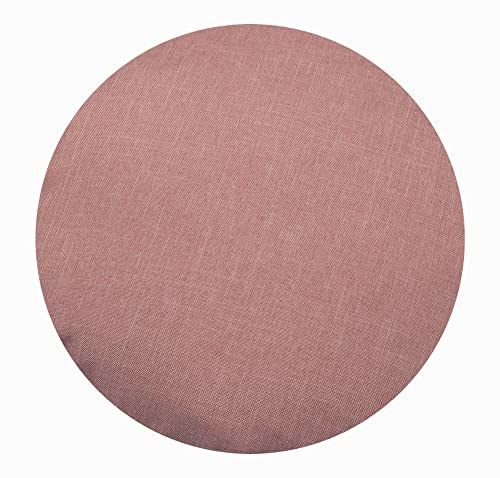 Haus und Deko Kissenbezug rund Leinenoptik Kissenhülle Struktur Kissen (Altrosa, 80 cm Rund) Dekokissenhülle Größen- Farbauswahl