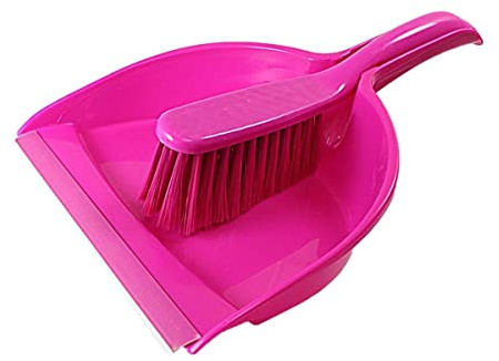 Dustpan and Brush Set Sweeping Shovel Soft Bristle Hygienic, Dustpan & Brush (Pink)