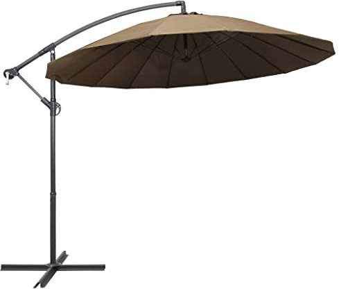 Catherinol Sombrilla Colgante con Palo, Parasol Terraza, Sombrilla Terraza Exterior, Sombrilla Jardin, Parasol Jardin, Sombrilla Playa, Parasol Excentrico, de Aluminio Gris Taupe 3 m