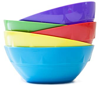 Harfield Rainbow Pack of 5 Small 12cm Snack Dessert Bowls Reusable BPA Free Copolyester Plastic Children's Shatterproof Tableware