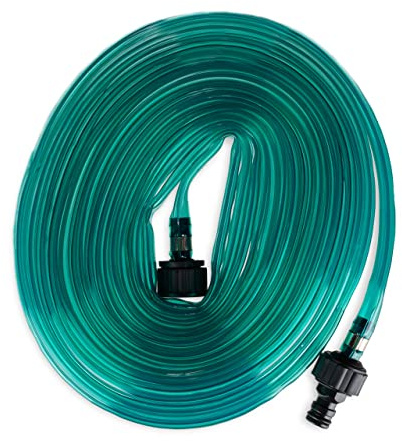 Relaxdays Slangsprinkler, platt bevattningsslang, 15 meter, med hål, för trädgården, redo att anslutas, grön