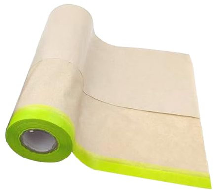 Jiakalamo Paint Masking Paper with Tape for Car and Furniture,Auto Body Masking Paper,Car Protection Covering Paper,Paint Masking Tape and Drape for Painting