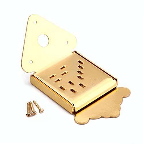 Toyvian Tailpiece Coverplate Cover with String Mandolin 8-string and Decorative Screws Triangle, Chrome Material, Fast Changes, Removable for Replacement Suitable Guitar