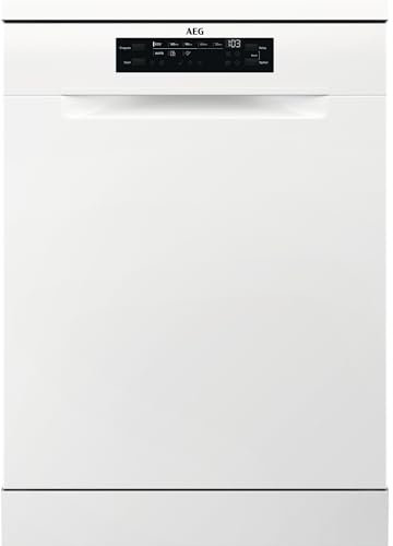 AEG FFX32617ZW GlassCare Dishwasher 3000, Freestanding Dishwasher with AirDry Technology, 13 Settings, Machine Care Cycle for Extra Hygiene, Quik Program, 46 dB, 60cm, White, Class E
