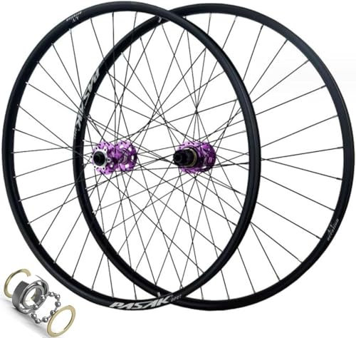 Mountainbike-Laufradsatz mit Scheibenbremse, 26 Zoll, 27,5 Zoll, 29 Zoll, MTB-Laufradsatz, Steckachse vorne, 15 x 110 mm, hinten 12 x 142 mm, ultraleichte Fahrradfelge, 12 Gänge, Lila, 29 Zo