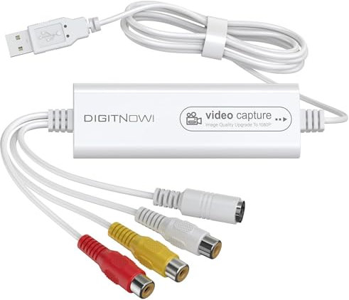 DigitPro VHS to DVD Wizard with USB Video Grabber, Video Capture Card, RCA to USB Converter, Hi8 Mini DV to DVD Converter for Tape Player Camcorder Camera PC TV, Windows Mac OS Compatible