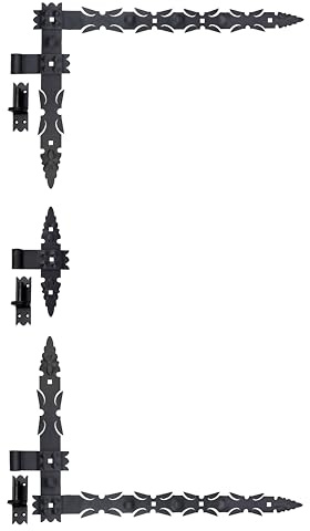 1 Set (2 x Winkelband und ein Mittelband) Winkelband Schmiedeeisen 800 x 460 x 50 mit Kloben 16 mm Winkelbänder Türbänder Türband