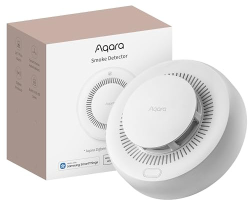 Aqara Smoke Detector, Requires Aqara Zigbee 3.0 Hub, Smoke Alarms with 85dB Siren & LED Indicator, Fire Alarm with Ultra Long Battery Life, Supports HomeKit, Alexa, Google Home, Matter over Bridge
