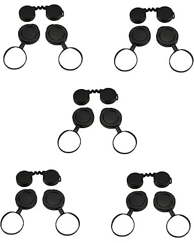 HOMSFOU Binoculars Lens Caps and Eyepiece Covers Set Rubber Objective Lens Protector Compatible 10x42 Binoculars for Outdoor Use