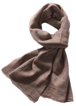 Ornrjfll Langer Damen-Wollschal für den Außenbereich, warmer Wollschal, Schal, Braun Grau, 30cmx155cm
