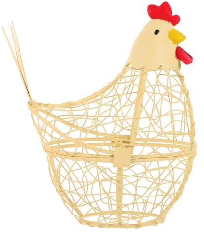 Toyvian Hen Shaped Storage Basket Decorative Iron Wire Holder for Kitchen Rustic Home Decor and Organization and Items for Housewarming