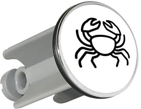 Huuraa Waschbeckenstöpsel Krebs Sternzeichen Symbol Geschenk 4cm für Waschbecken Abflussstopfen Krebs Geschenkidee