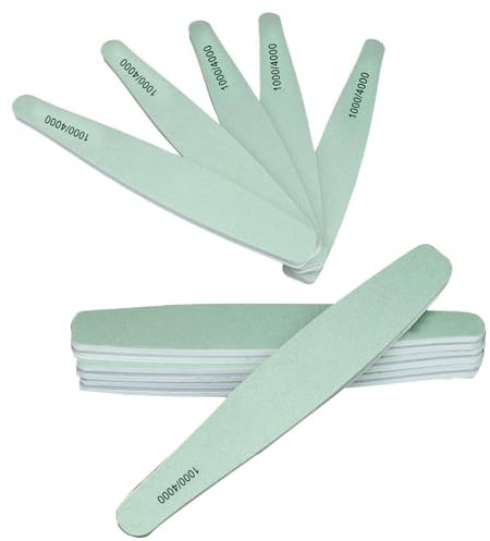 12 lime professionali per unghie 1000/4000, per lime naturali, tamponi bifacciali riutilizzabili e kit di lucidatura, strumenti per manicure per la casa e la vendita