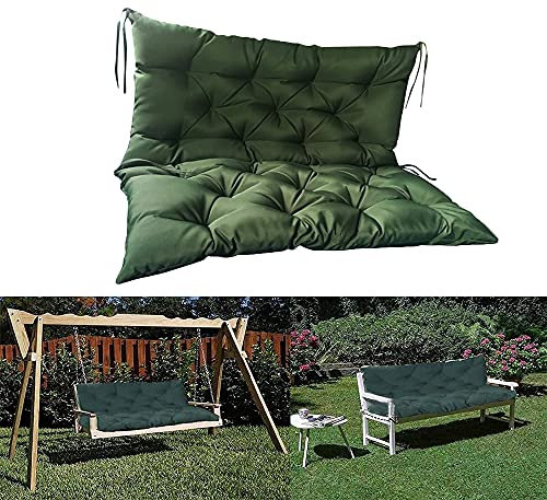 Polster-Set für 2- und 3-Sitzer-Schaukelstuhl mit Rückenlehne, dickes Bankkissen für Gartenbank oder Hängematte, 100/120/150 cm