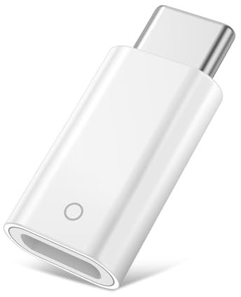 Adattatore Lightning USB C Compatibile con Apple Pencil 1 Generazione per iPad 10 Generazione 2022, Adattatore USB C Lightning Adattatore Ricarica per Ricarica Pencil Supporta Bluetooth | Bianco