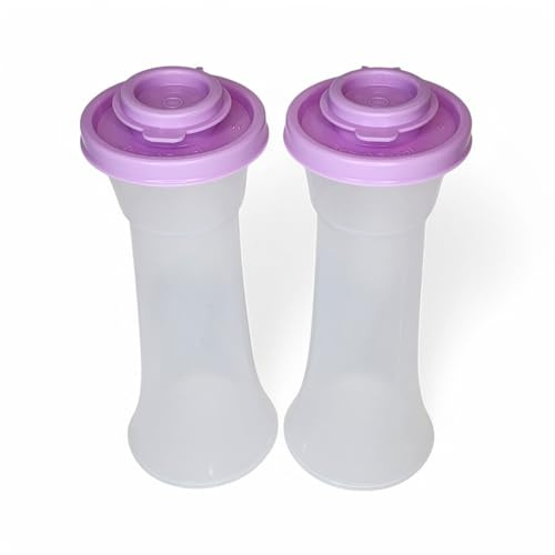 Tupperware Salero y pimentero grande con forma de reloj de arena, color lila y rosa