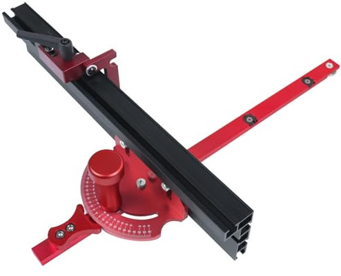 Scie à table avec guide à onglet de précision, système de guide d'extension avec guide à onglet de 15,7 po et dos à tenon multifonctionnel, angle réglable à 60 °, guide à onglet pour scie à table, s