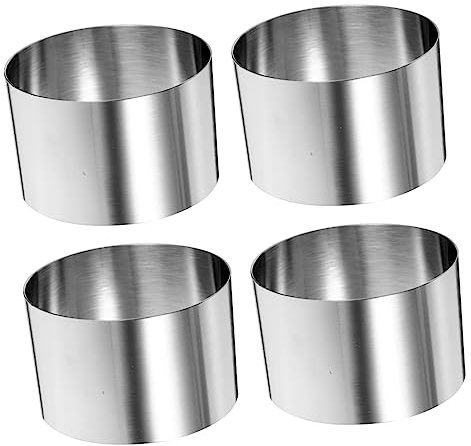 SOLUSTRE 4stücke Mousse-Ring Aus Edelstahl Rund Für Kuchenform Und Keksform Wiederverwendbar Temperaturbeständig Für Backen Und Kochen
