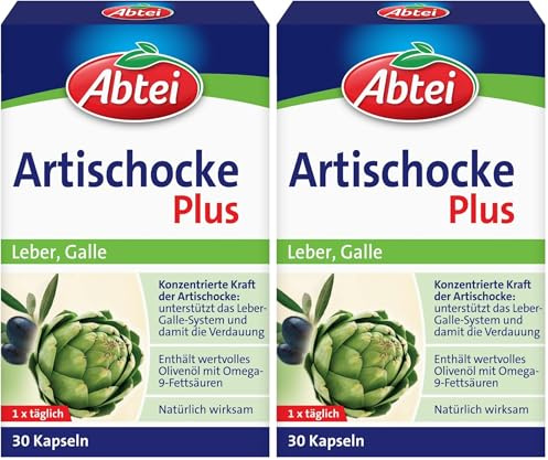 Abtei Artischocke Plus Kapseln - zur Unterstützung des Leber-Galle-Systems und der Verdauung, 30 Stück (Packung mit 2)