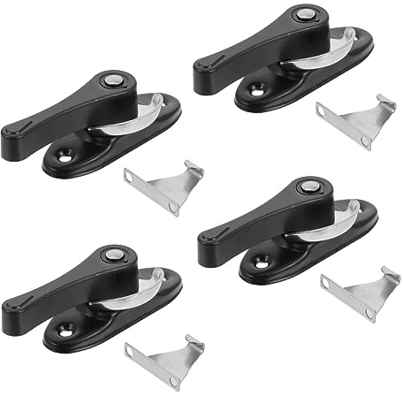Homoyoyo 4 Set Serratura a gancio per porte e finestre serratura blocca blocco finestra scorrevole serratura di sicurezza per finestra scorrevole blocco di sicurezza della finestra pvc