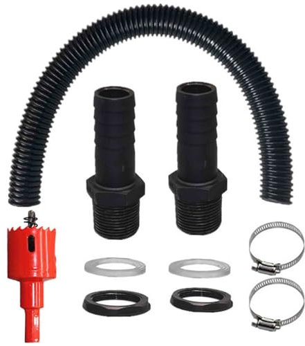 Rain Collection - Juego de conectores de 1 pulgada con manguera de 100 cm, conector de conservación de agua para tanques de agua y barriles