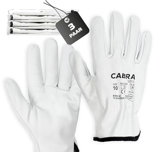 Covent Arbeitshandschuhe Herren Leder Gr 10 - Gartenhandschuhe dornenfest EN388 2143X - Schutzhandschuhe mit elastischem Kordelzug - atmungsaktives Rindsleder