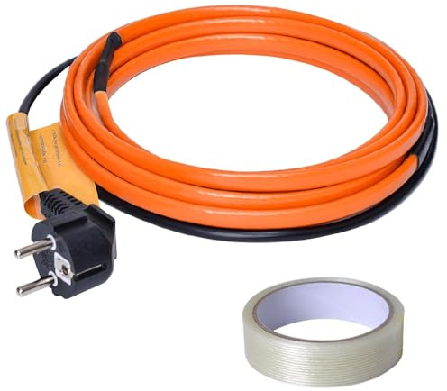 YANGUN 2M Câble Chauffant Antigel avec 10M Ruban Adhésif, Câble Chauffant Autorégulant, Étanchéité IP65, pour Protéger les Tuyaux d'eau Plantes Gouttières