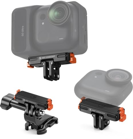 K&F CONCEPT Magnetic Quick Release for Insta360 Go Ultra, Foldable Adapter Mount Connection and 1/4 Screw 2 Spigot Design Mount Action Camera for Tripod, Selfie, Vlogging