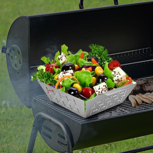 Cestello per grigliare in acciaio inox di alta qualità con rete per barbecue Weber per cucinare verdure e contorni in modo uniforme (grande))