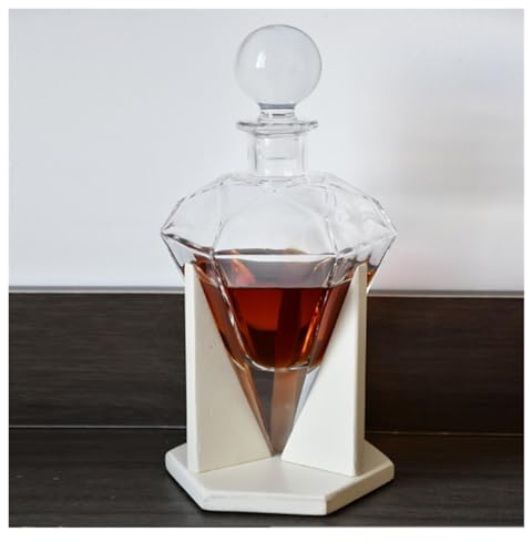 MEVZHH Vino Decanter, Caraffa Di Vino Rossor il Matrimonio, Decante Di Vetro con Baser Succo Di Liquore Bottiglia Vuota Di Vino 780Ml Buffs (Bianco)