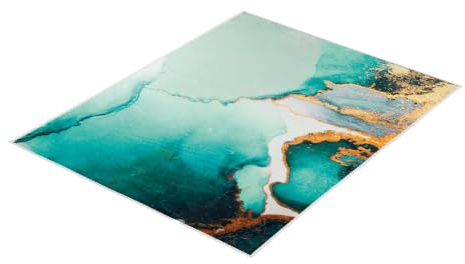 Kleine Wolke Badteppich Teal Petrol 50 x 60 cm | OEKO-TEX zertifiziert, für Fußbodenheizung, maschinenwaschbar, 100% Polyester