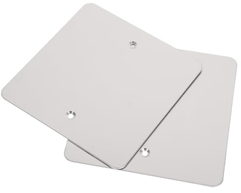 BETOOKY Plaque Obturatrice en Acier Inoxydable Argenté, Résistante aux Rayures et Retardatrice de Flamme, Lot de 2 pour Boîtiers de Plafond et Applications Électriques