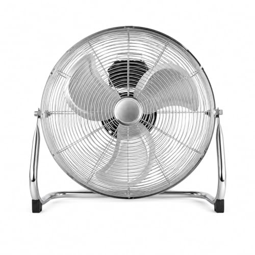 Ventilador Industrial de Suelo 20 Pulgadas, 90 W, Ventilador Metálico de 51 cm con 3 Aspas de Aluminio, 3 Velocidades e Inclinación Ajustable 120°, para Hogar, Oficina, Garaje y Taller(Plata 90W)