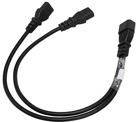 Jiawu Single C14 to Dual 5-15R C13 Power Splitter Y Adapter Cord, Short UPS Server PDU Power Cable for PC Monitor Printer, 10A 125V