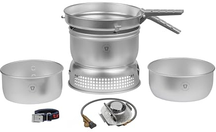 Trangia Sturmkocher Set 27-1 UL/GB Gasbrenner | Komplettes Camping-Kochgeschirr und Herdset zum Wandern, Rucksackreisen, Angeln
