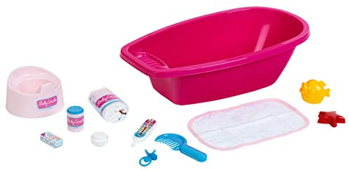 Theo Klein 1675 Baby Coralie Badewannen-Set | Für bis zu 35 cm große Puppen | Zahlreiches Bade- und Pflege-Zubehör | Maße: 50 cm x 27 cm x 15 cm | Spielzeug für Kinder ab 3 Jahren