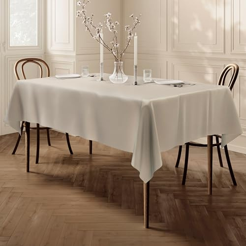 Qualitäts Tischdecke Textil Eckig 150 x 250 cm, Farbe wählbar (Elfenbein)