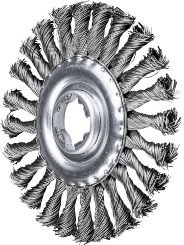 PFERD Cepillo redondo, 125 x 12 mm, trenzado, alambre de acero de 0,50 mm, X-LOCK (22,23 mm), 43303035 - para un cambio de herramientas rápido y cómodo