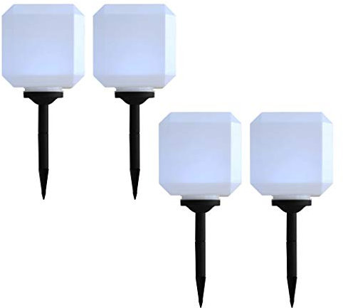vidaXL 4x Solar Außenleuchte LED Solarkugel Kugelleuchte Gartenlampe Gartenleuchte Solarleuchte Leuchtkugel Außenlampe Solarlampe Garten 30cm RGB