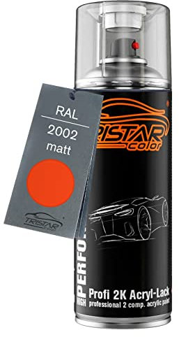 TRISTARcolor RAL 2002 Blutorange matt 2K Acryl Spraydose Sprühdose Spritzlack Sprühlack 400 ml schnelltrocknend