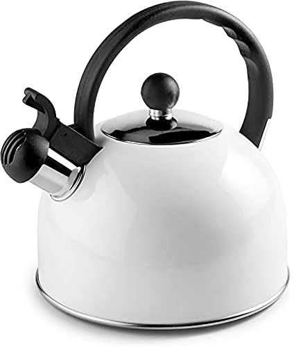 IBILI - Kaffeekocher, Pfeifton, Weiß, 2,5 Liter, Edelstahl, für Induktionsherde geeignet