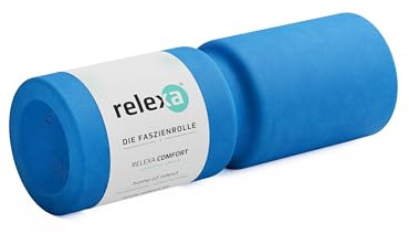 relexa Comfort Faszienrolle - Massagegerät mit Umlaufrille | für die Wirbelsäule, Ganzkörper-Selbstmassage für Verspannungen, inkl. Faszien-eBook, 38 x 13 cm (L x Ø)