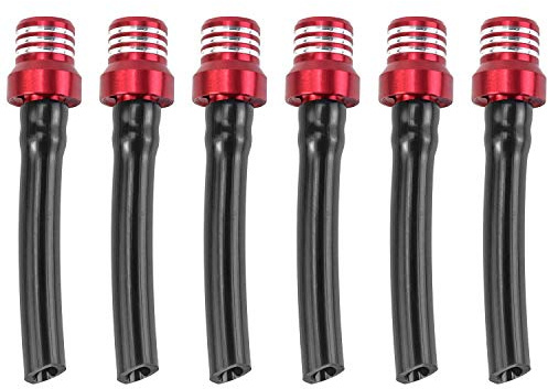 QWORK 6Pcs Motorrad Kraftstofftank Tankdeckelventil, Tankdeckel Entlüfter Schlauch Für ATV Dirtbike Pack Rohr Motorrad, Rot