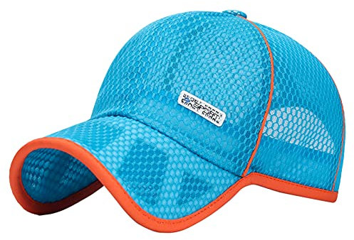 Happy Cherry Jungen Mädchen Basecap Mesh Atmungsaktiv Kinder Hat Baseball Cap Sport Outdoor Kappe Sommer UV Schutz Einstellbar Seeblau