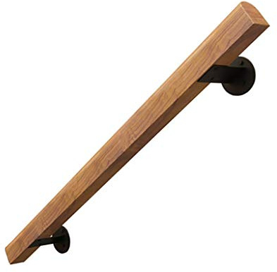 NZDY Corrimano per scale universale da esterno per interni, corrimano per scale in legno antiscivolo, kit completo, con 2 staffe fisse in ferro, contro il muro, soppalco per interni, ringhiere per an